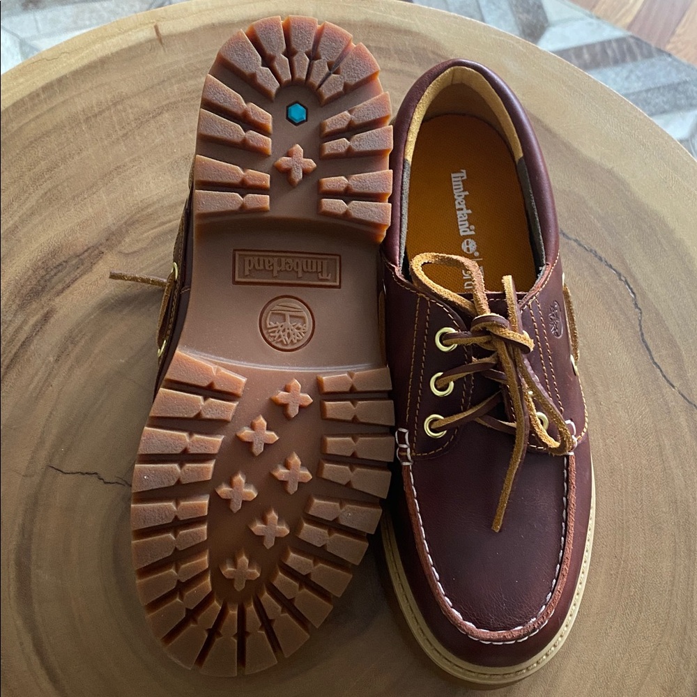 🆕 Urban Outfitters X Timberland Stone Street Platform Boat Shoes in burgundy - Picture 9 of 12